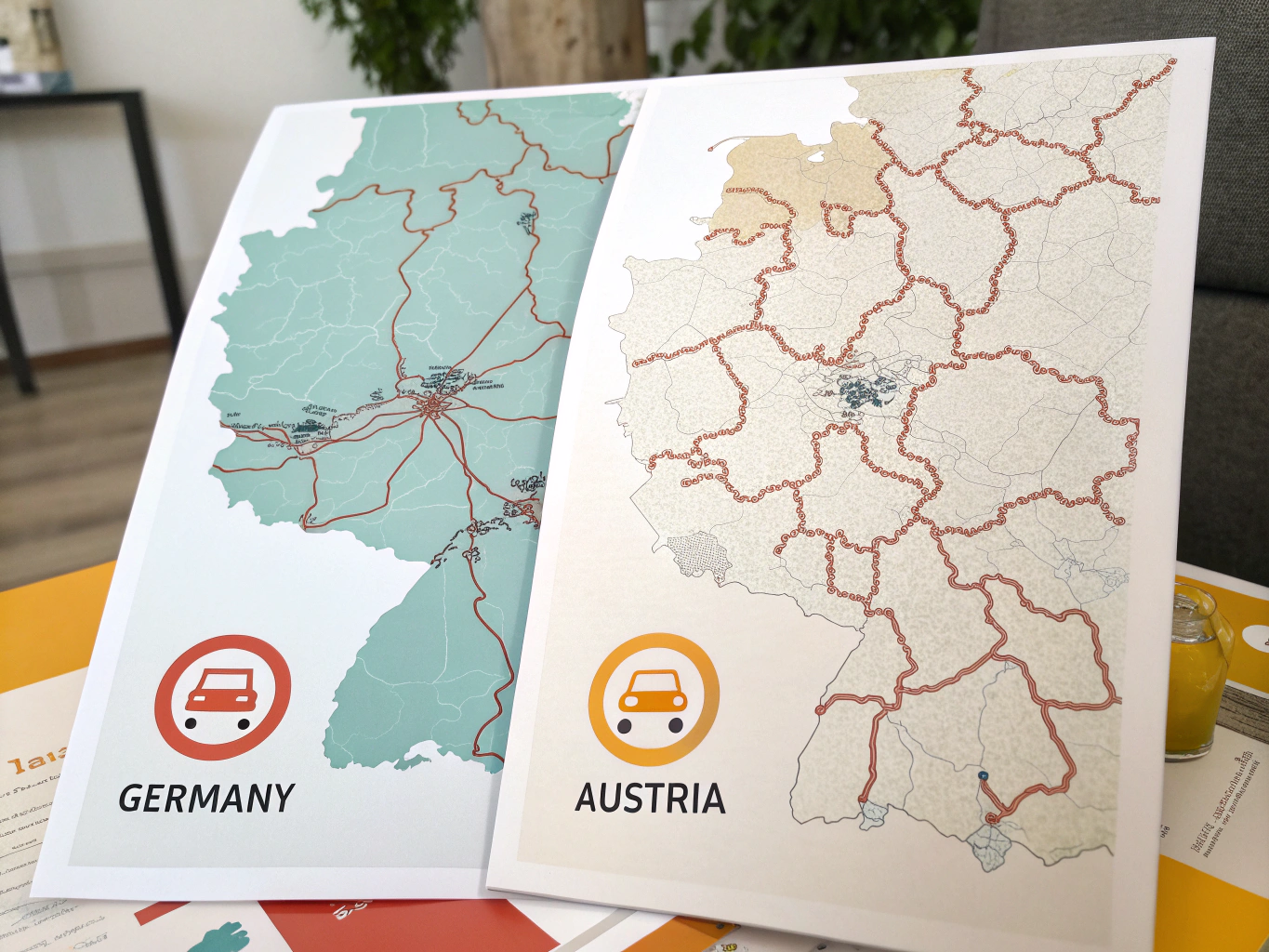 Illustrative diagram of toll-road networks in Germany and Austria